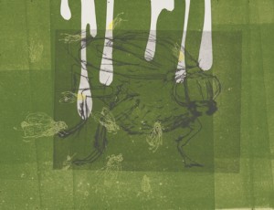 My Feet are Sticky Too, 2008.  Engraving, silkscreen and oil-based monotype.
