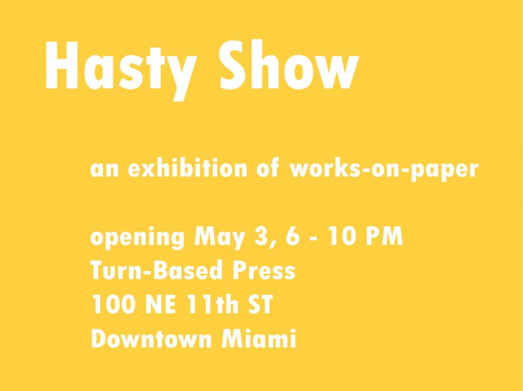 TBP Hasty Show card front